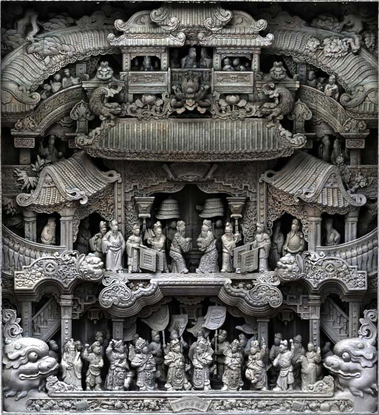  广东粤剧艺术博物馆数字化项目之戏台灰雕（由广州欧科提供技术支持）