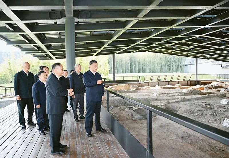习近平在景德镇市陶阳里历史文化街区南麓遗址考察，智慧考古，智慧博物馆